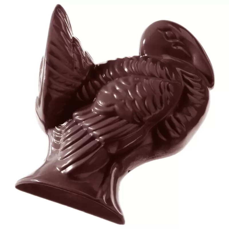 Polycarbonate Turkey Chocolate Mold - 92mm x 73mm x h 27mm - 97gr - 4 cavity Polycarbonate Turkey Chocolate Mold - 92mm x 73mm x h 27mm - 97gr - 4 cavity