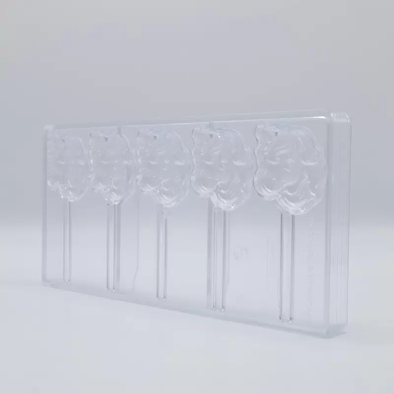 Polycarbonate Unicorn Lollipop Chocolate Mold - 52mm x 48mm x h 11.5mm - 20gr - 5 cavity