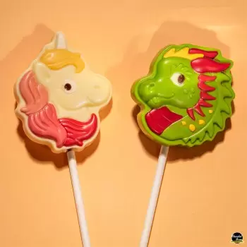 Polycarbonate Unicorn Lollipop Chocolate Mold - 52mm x 48mm x h 11.5mm - 20gr - 5 cavity