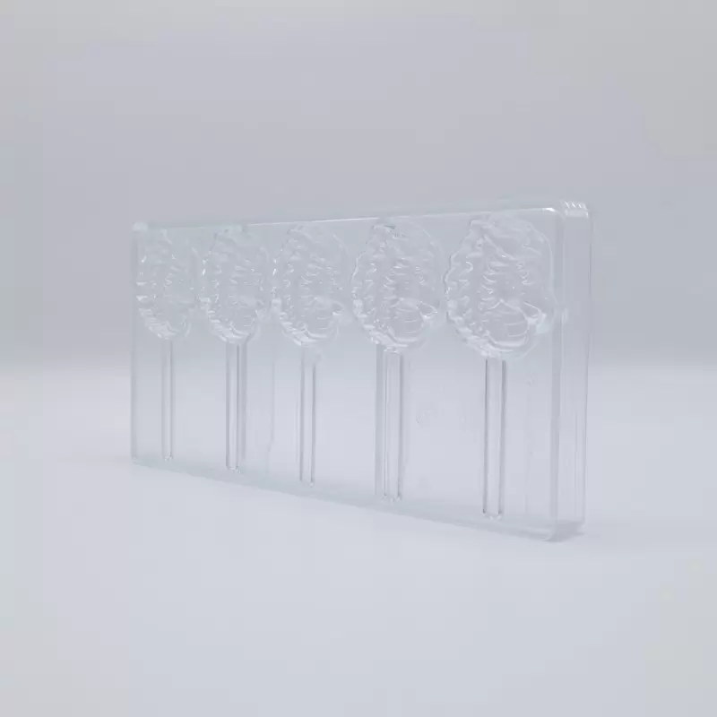 Polycarbonate Dragon Lollipop Chocolate Mold - 55mm x 50mm x h 12mm - 20gr - 5 cavity Polycarbonate Dragon Lollipop Chocolate Mold - 55mm x 50mm x h 12mm - 20gr - 5 cavity