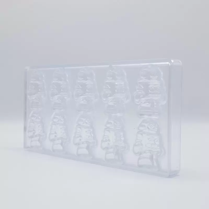 Polycarbonate Robot Chocolate Mold - 55mm x 42mm x h 15mm - 16gr - 10 cavity Polycarbonate Robot Chocolate Mold - 55mm x 42mm x h 15mm - 16gr - 10 cavity