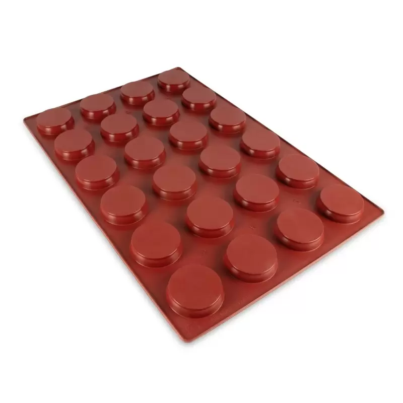 SILMAE Professional Silicone Pastry Mold - Rounded Edge Tartlet by Mathieu Blandin - Ø73mm x h 17 mm - 24 cavity - 65ml - Mae