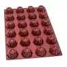 SILMAE Professional Silicone Pastry Mold - Kougelhopf - Ø 81mm x 54mm – 184 ml - 24 cavity - Mae