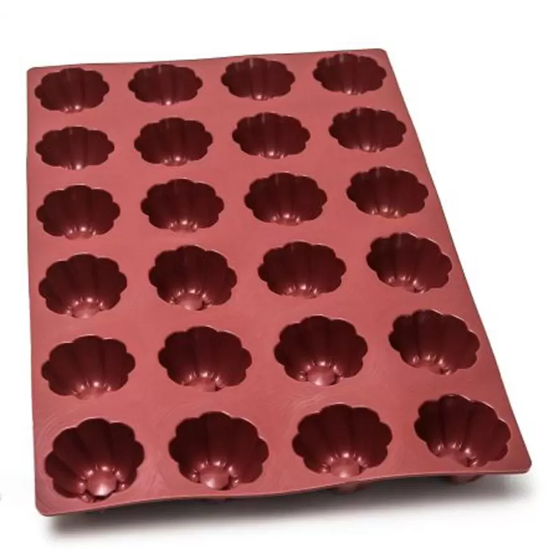 SILMAE Professional Silicone Pastry Mold - Kougelhopf - Ø 81mm x 54mm – 184 ml - 24 cavity - Mae