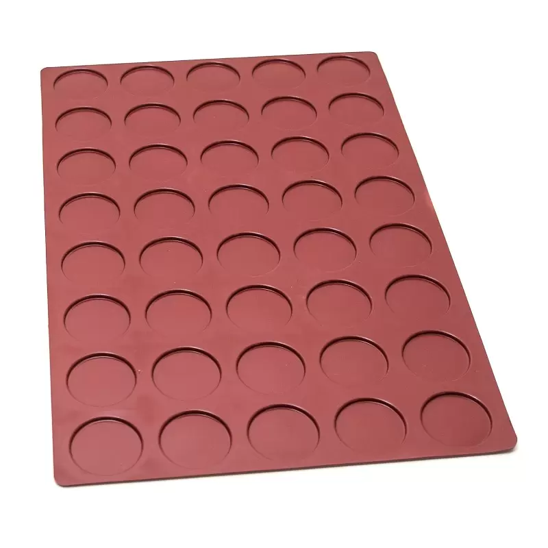 SILMAE Professional Silicone Pastry Mold - Florentine Biscuit - Ø 60mm x 4mm – 11.5 ml - 40 cavity - Mae