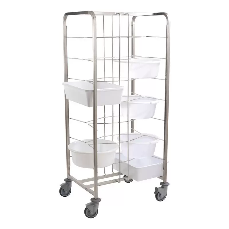 Matfer Bourgeat Stainless Steel Trolley for 16 Dough Containers - Clearance 18.5cm - 790mm x 590mm x h 1790mm Matfer Bourgeat Stainless Steel Trolley for 16 Dough Containers - Clearance 18.5cm - 790mm x 590mm x h 1790mm