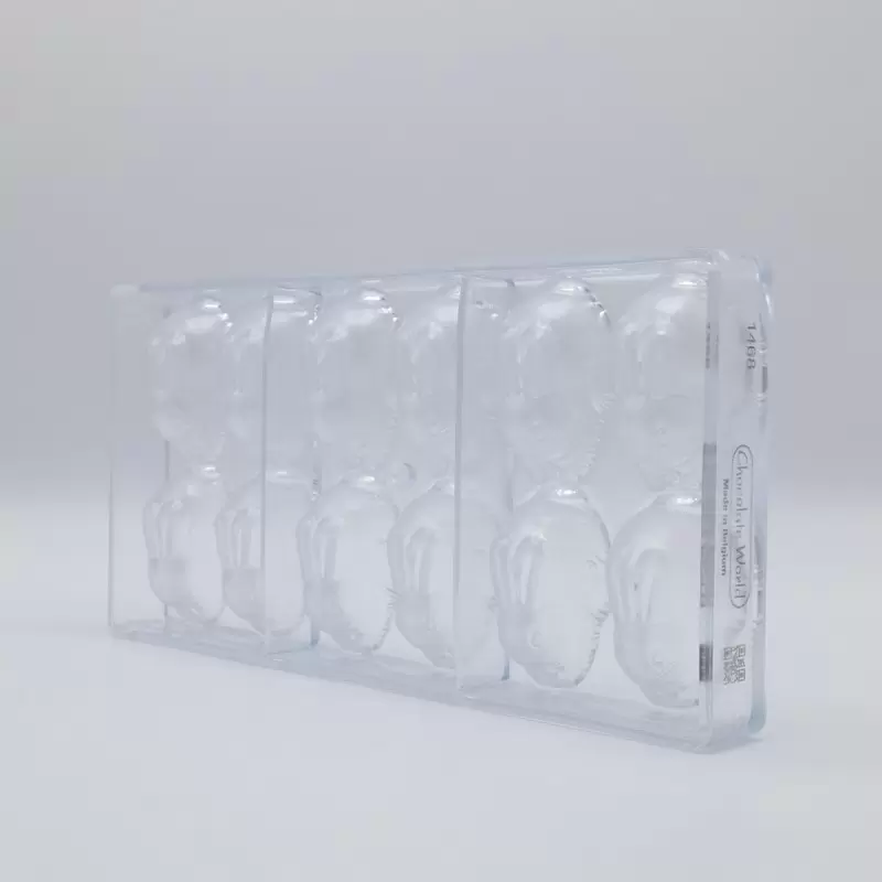 Polycarbonate Chocolate Mold - Bunny /Hare Bouchee Chocolate Mold - 58x36x23mm - 27gr - 2x6 Cavity - 275x135x24mm - Chocolate World