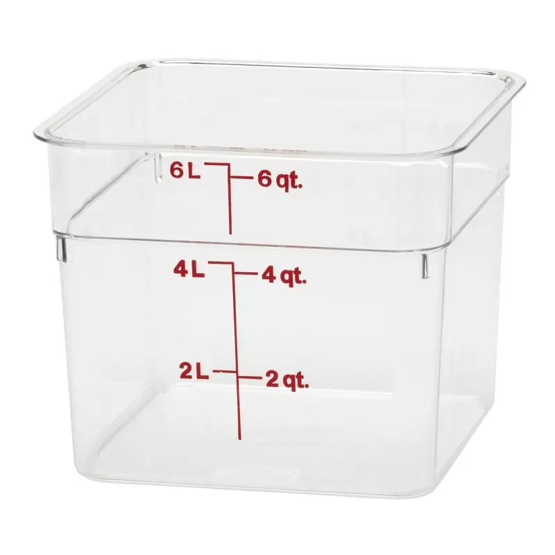 Cambro Camwear Camsquares Classic Food Storage Container - 6 QT - Clear Cambro Camwear Camsquares Classic Food Storage Container - 6 QT - Clear