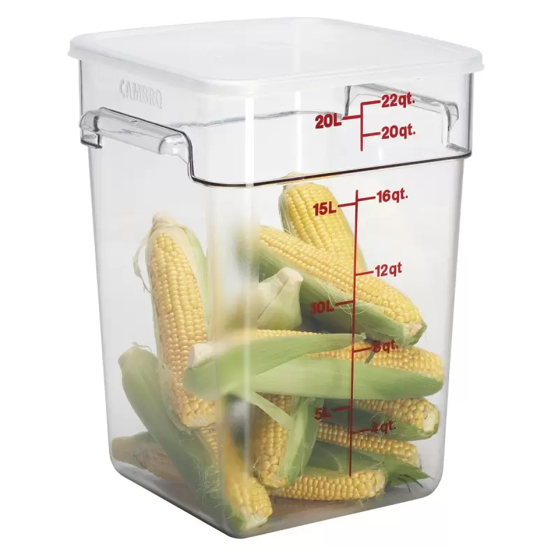 Cambro Camwear Camsquares Classic Food Storage Container - 22 QT - Clear Cambro Camwear Camsquares Classic Food Storage Container - 22 QT - Clear