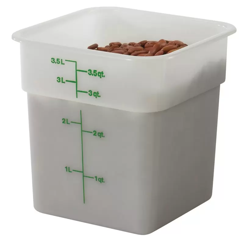 Cambro Classic Poly Camsquares Food Storage Container - 4 QT - Natural White Cambro Classic Poly Camsquares Food Storage Container - 4 QT - Natural White