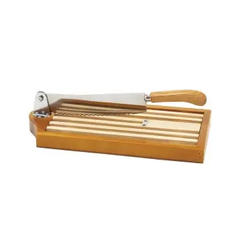 Wood Bread Cutting Board with Knife Cutter 25 cm Blade - 395 mm x 190 mm