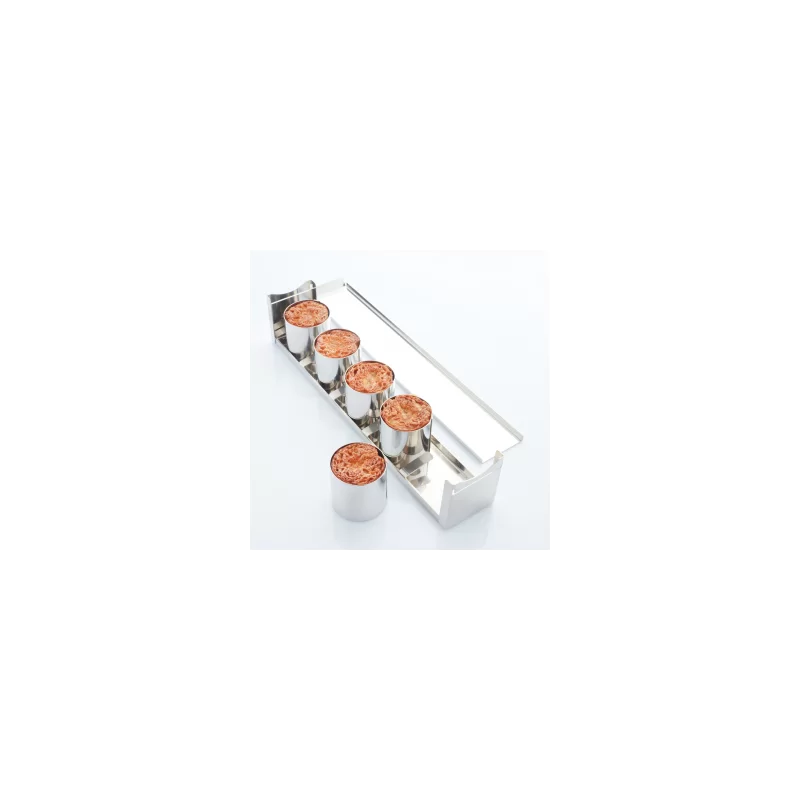 Professional Stainless Steel Mini Cylinder Travel Cake Mold by Frank Haasnoot - ø 60mm x h 60mm - 170ml vol 5 pcs Professional Stainless Steel Mini Cylinder Travel Cake Mold by Frank Haasnoot - ø 60mm x h 60mm - 170ml vol 5 pcs