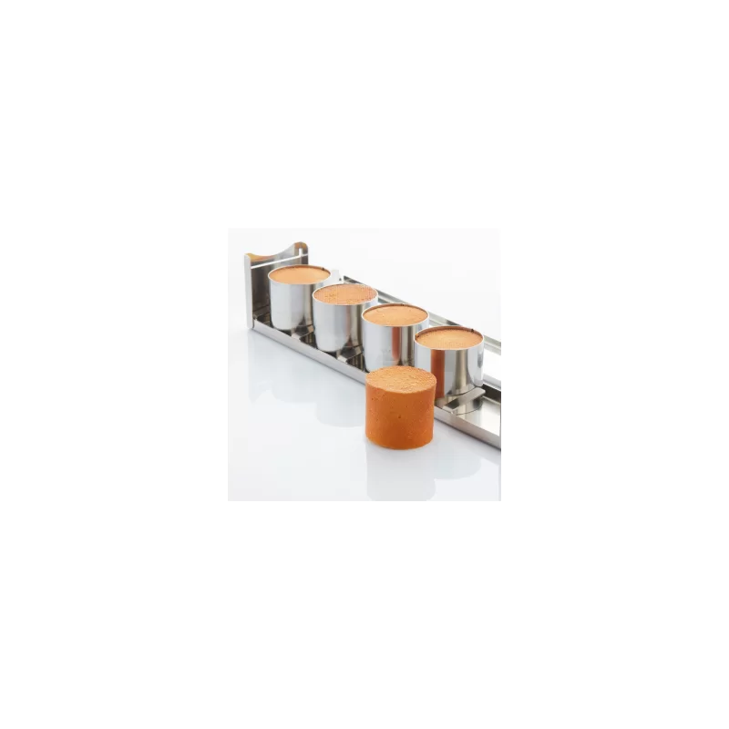 Professional Stainless Steel Mini Cylinder Travel Cake Mold by Frank Haasnoot - ø 60mm x h 60mm - 170ml vol 5 pcs Professional Stainless Steel Mini Cylinder Travel Cake Mold by Frank Haasnoot - ø 60mm x h 60mm - 170ml vol 5 pcs