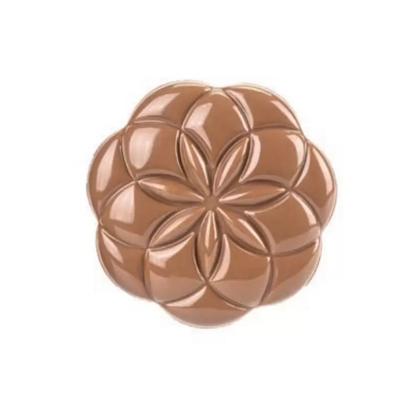Professional Polycarbonate Life Flower Chocolate Bar Mold - 109mm x 107mm x h 12.5mm - 90 gr - 2 cavity Professional Polycarbonate Life Flower Chocolate Bar Mold - 109mm x 107mm x h 12.5mm - 90 gr - 2 cavity