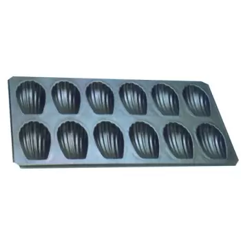 Matfer Bourgeat Exopan Nonstick Madeleine Pan - 80 mm Madeleines - 12 Cavity - 197x358 mm