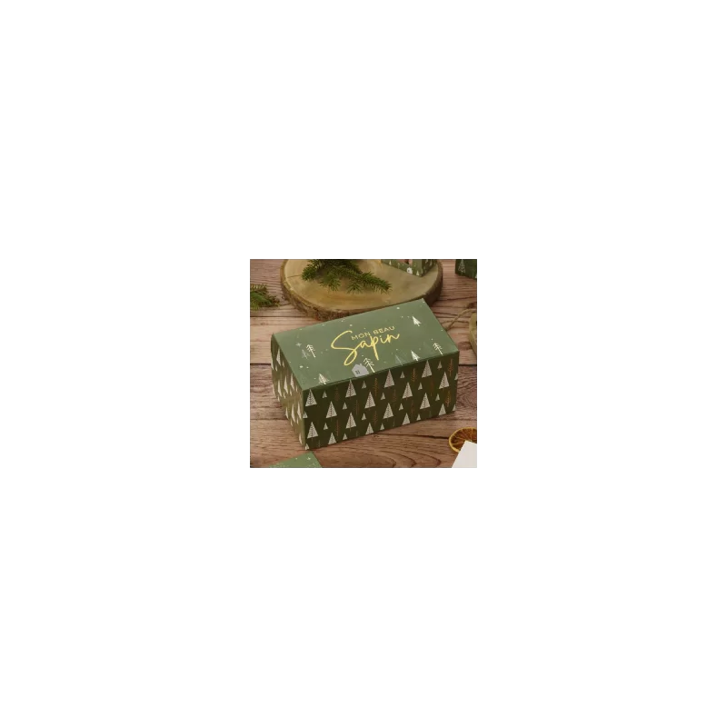 Deluxe Green Sapin Holiday Rectangle Dessert Buche Yule Log Cake Box - 350 mm x 130 mm x 110 mm - Pack of 25 Deluxe Green Sapin Holiday Rectangle Dessert Buche Yule Log Cake Box - 350 mm x 130 mm x 110 mm - Pack of 25