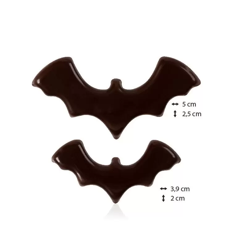 Belgian Chocolate Decoration- Halloween Bats - Dark -150 pcs - Pastry Chef's Boutique
