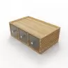 Craster BU_BD3ONL Craster Flow Oak Triple Bread Box 349 × 530 × 190mm