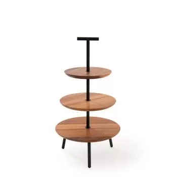 Craster BU_SF21346 Craster Alto Walnut Three Tier cake stand 325ø ×...
