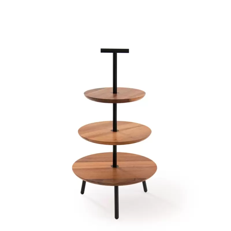 Craster BU_SF21346 Craster Alto Walnut Three Tier cake stand 325ø ×...