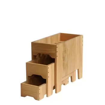Craster RU_476_H Craster Rustic Narrow Oak Three Tier Stand