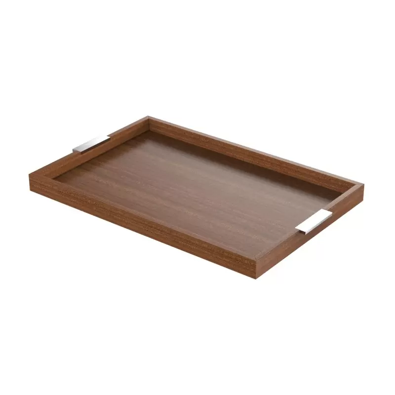 Craster TA_CMSSM Craster Mahogany Modern Tray with Steel Handles 62... Craster TA_CMSSM Craster Mahogany Modern Tray with Steel Handles 62...