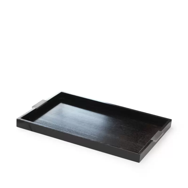 Craster TA_CMSSBO Craster Black Modern Tray with Steel Handles 626 ... Craster TA_CMSSBO Craster Black Modern Tray with Steel Handles 626 ...