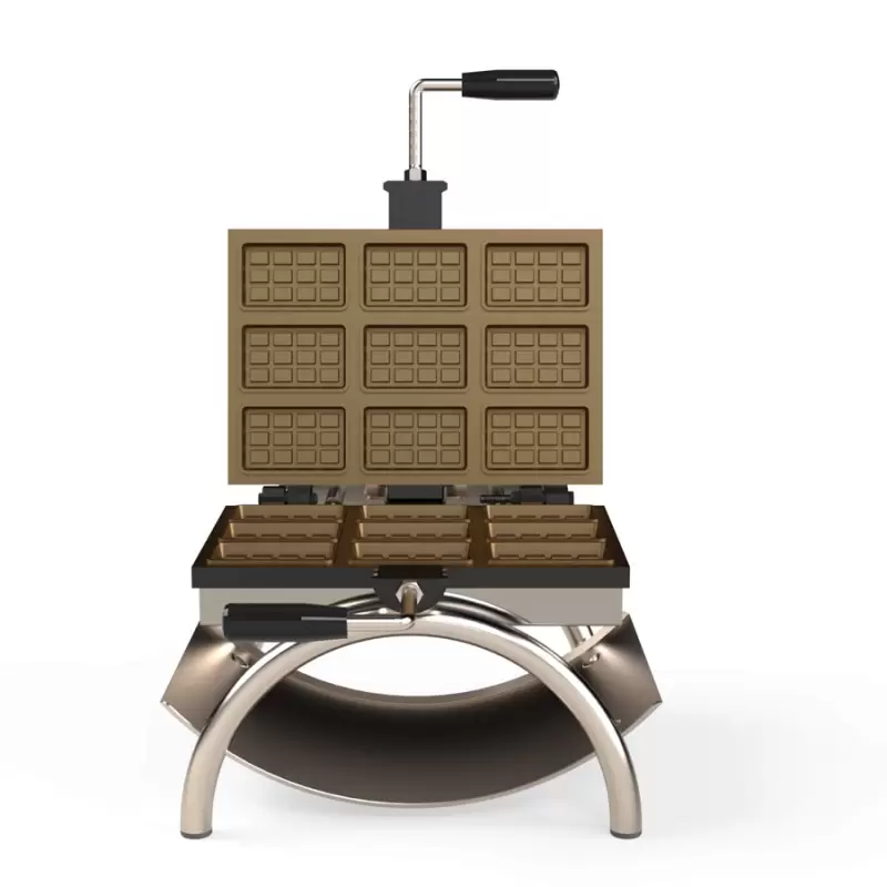 Belgian High Quality Cast Iron Electric Fruit Waffle Iron for 9 fruit waffles - 3x4 teeth. Belgian High Quality Cast Iron Electric Fruit Waffle Iron for 9 fruit waffles - 3x4 teeth.