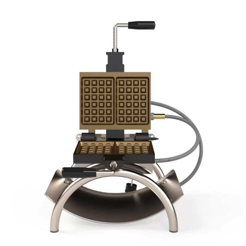 Belgian High Quality Cast Iron Electric Liege Waffle Iron for 2 Liege waffles - 4x6 teeth - 115gr Belgian High Quality Cast Iron Electric Liege Waffle Iron for 2 Liege waffles - 4x6 teeth - 115gr