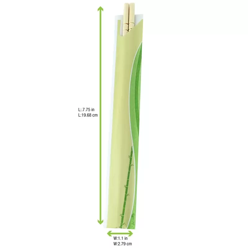 PacknWood Bamboo Chopsticks in Sleeve - 7.9'' - 2000 pcs PacknWood Bamboo Chopsticks in Sleeve - 7.9'' - 2000 pcs