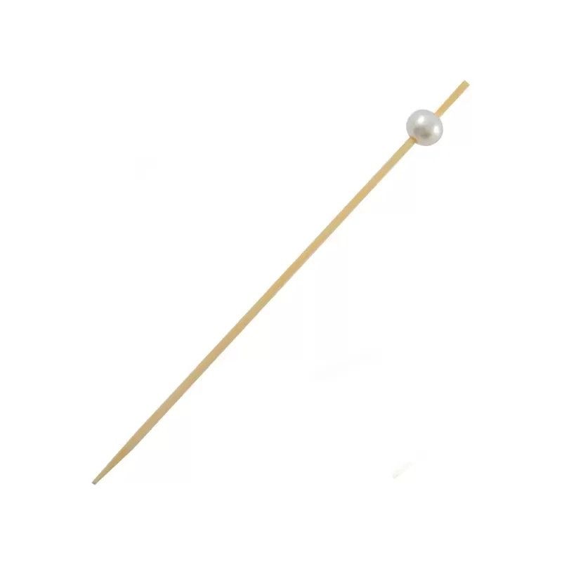PacknWood Bamboo Pick With While Pearl - 4.75'' - 2000 pcs PacknWood Bamboo Pick With While Pearl - 4.75'' - 2000 pcs