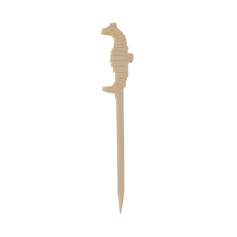 PacknWood Bamboo Seahorse Pick - 3.5'' - 2000 pcs PacknWood Bamboo Seahorse Pick - 3.5'' - 2000 pcs