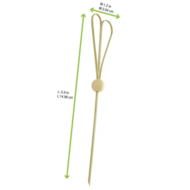 PacknWood The Heart Bamboo Pick With Ball Natural Wood Ball - 5.9'' - 1000 pcs PacknWood The Heart Bamboo Pick With Ball Natural Wood Ball - 5.9'' - 1000 pcs