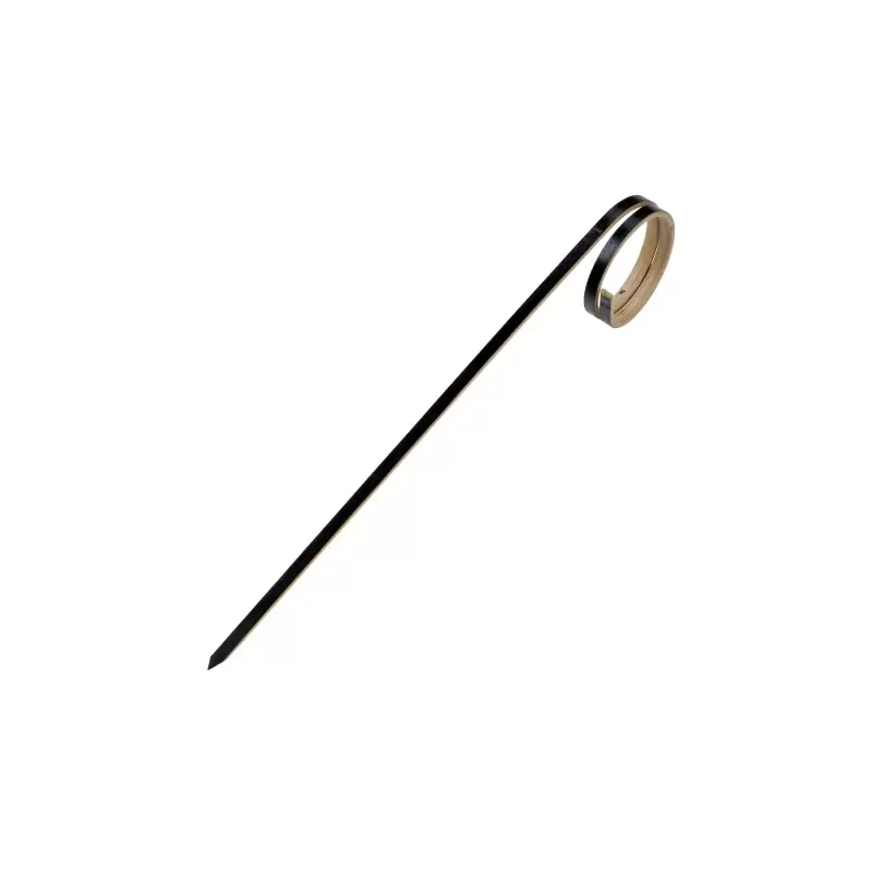 PacknWood Rond Black Bamboo Skewer With Side Twist - 4.8'' - 2000 pcs PacknWood Rond Black Bamboo Skewer With Side Twist - 4.8'' - 2000 pcs