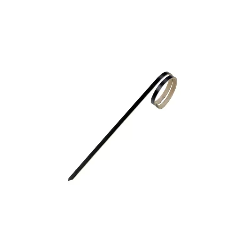 PacknWood Rond Black Bamboo Skewer With Side Twist - 3.9'' - 2000 pcs PacknWood Rond Black Bamboo Skewer With Side Twist - 3.9'' - 2000 pcs