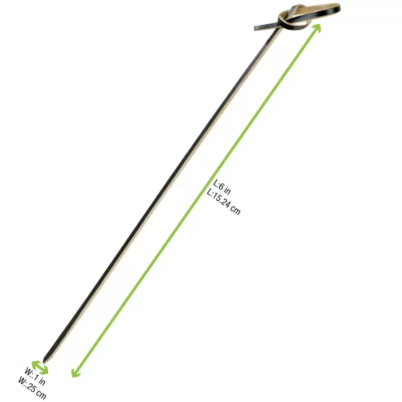 PacknWood Black Looped Bamboo Skewer - 5.9'' - 2000 pcs PacknWood Black Looped Bamboo Skewer - 5.9'' - 2000 pcs
