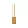 PacknWood Double Prong Bamboo Skewer With Block End - 3.94'' - 480 pcs