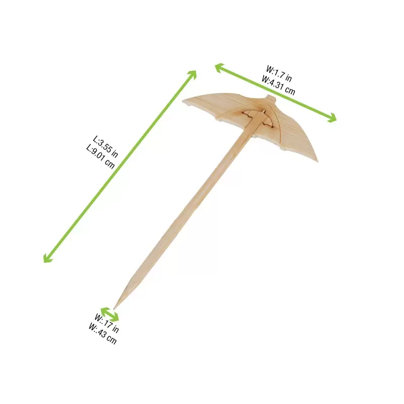 PacknWood Bamboo Umbrella Pick - 3.5'' - 2000 pcs PacknWood Bamboo Umbrella Pick - 3.5'' - 2000 pcs