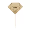 PacknWood Diamond Shaped Steak Markers With Bull Head Rare - H:3.7'' W:2.1'' - 1000 pcs