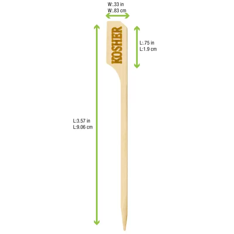 PacknWood Food Information Picks Kosher - H:3.5'' x W:0.03'' - 1000 pcs PacknWood Food Information Picks Kosher - H:3.5'' x W:0.03'' - 1000 pcs