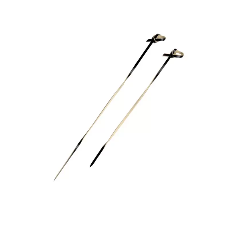 PacknWood Black Bamboo Looped Skewer With Twisted Stem - 5.9'' - 2000 pcs PacknWood Black Bamboo Looped Skewer With Twisted Stem - 5.9'' - 2000 pcs