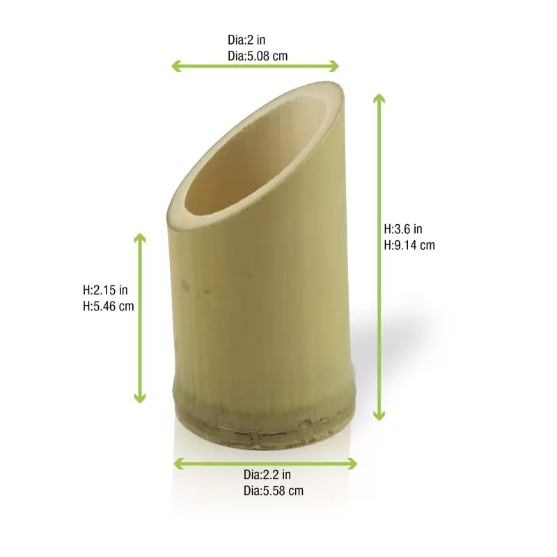 PacknWood Oblique Cut Bamboo Tube - 2.5oz Diam.2'' H:3.5'' - 200 pcs PacknWood Oblique Cut Bamboo Tube - 2.5oz Diam.2'' H:3.5'' - 200 pcs