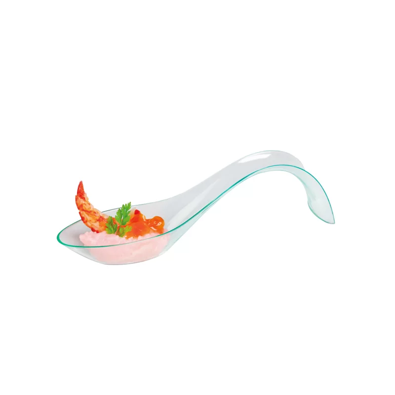 PacknWood Clear Green Cocktail Spoon - 4.8 x 1.2 x 1.2'' - 1152 pcs PacknWood Clear Green Cocktail Spoon - 4.8 x 1.2 x 1.2'' - 1152 pcs