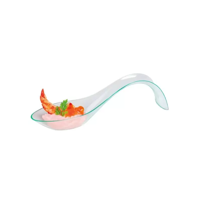 PacknWood Clear Green Cocktail Spoon - 4.8 x 1.2 x 1.2'' - 1152 pcs PacknWood Clear Green Cocktail Spoon - 4.8 x 1.2 x 1.2'' - 1152 pcs