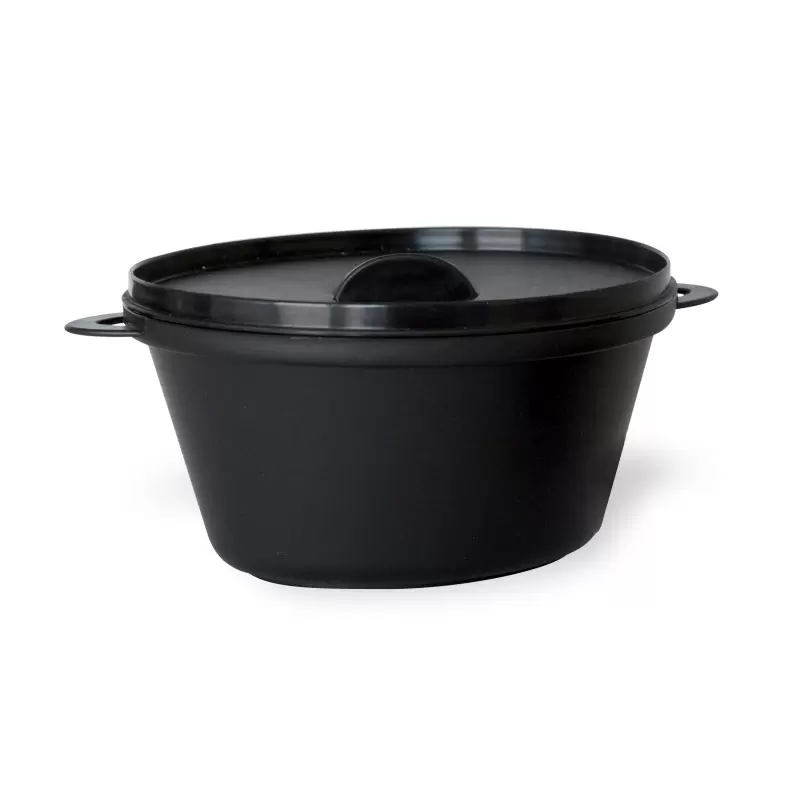 PacknWood Small Black Casserole Dish With Lid - 12oz 5 x 4 x 3'' - 144 pcs PacknWood Small Black Casserole Dish With Lid - 12oz 5 x 4 x 3'' - 144 pcs
