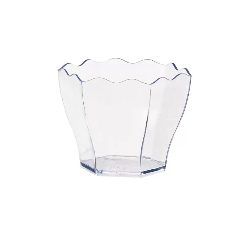 PacknWood Flower Shaped Transparent Cup - H:1.8'' - 600 pcs PacknWood Flower Shaped Transparent Cup - H:1.8'' - 600 pcs