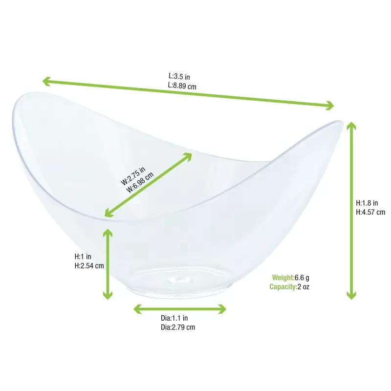 PacknWood Transparent Mini Tasting Dish - 2oz 3.5 x 2.75'' - 288 pcs PacknWood Transparent Mini Tasting Dish - 2oz 3.5 x 2.75'' - 288 pcs