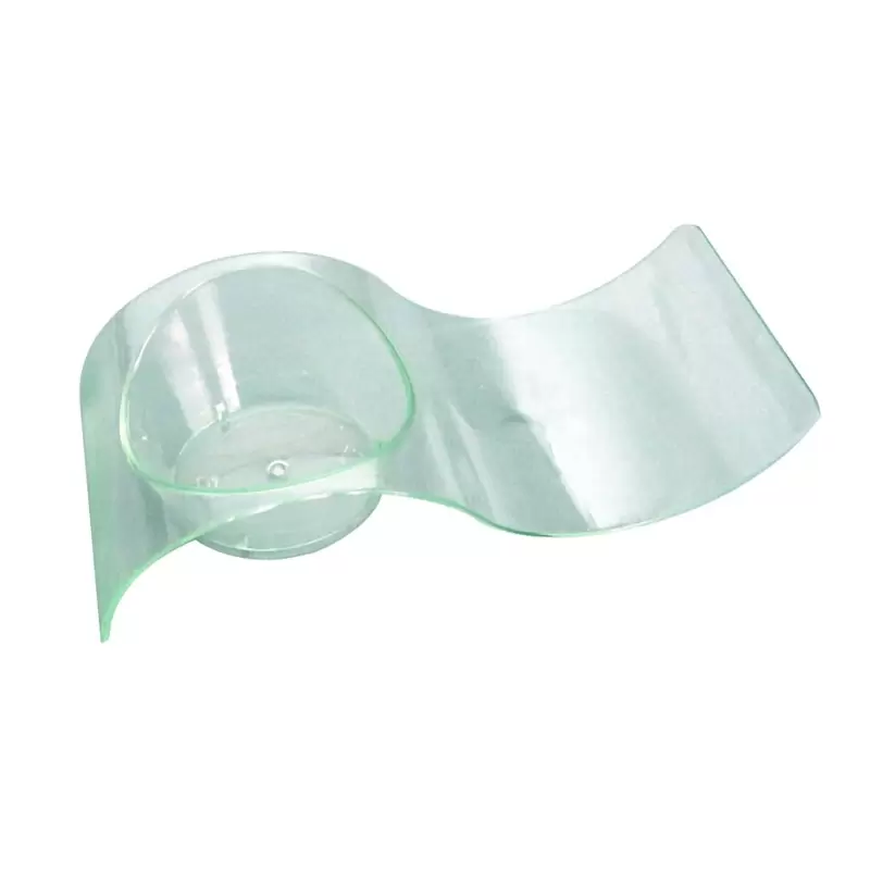 PacknWood Green Transparent Wave Dish - 0.25oz 3.7 x 1.6 x 0.9'' - 200 pcs PacknWood Green Transparent Wave Dish - 0.25oz 3.7 x 1.6 x 0.9'' - 200 pcs