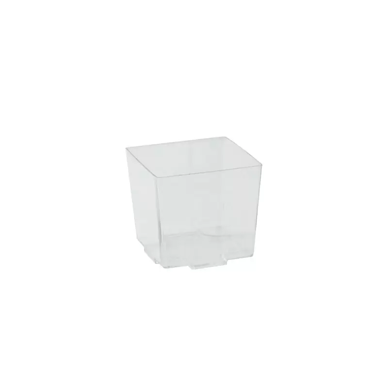 PacknWood Clear Cubic Mini Dish - 2.75oz 1.96 x 1.96 x 1.77'' - 576 pcs PacknWood Clear Cubic Mini Dish - 2.75oz 1.96 x 1.96 x 1.77'' - 576 pcs