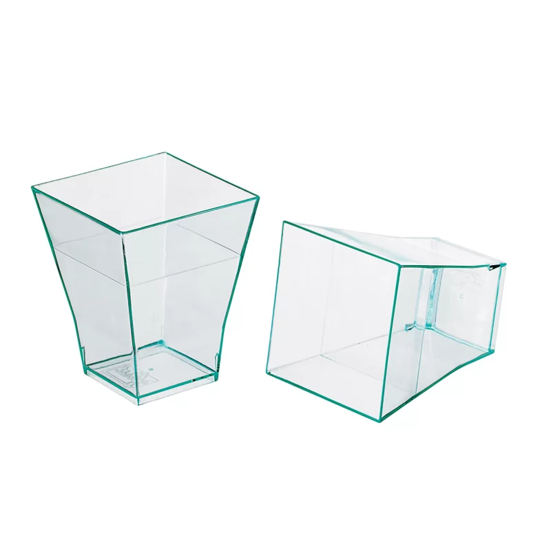 PacknWood Clear Green Square Cup - 2oz 1.7 x 1.7 x 2.1'' - 600 pcs PacknWood Clear Green Square Cup - 2oz 1.7 x 1.7 x 2.1'' - 600 pcs